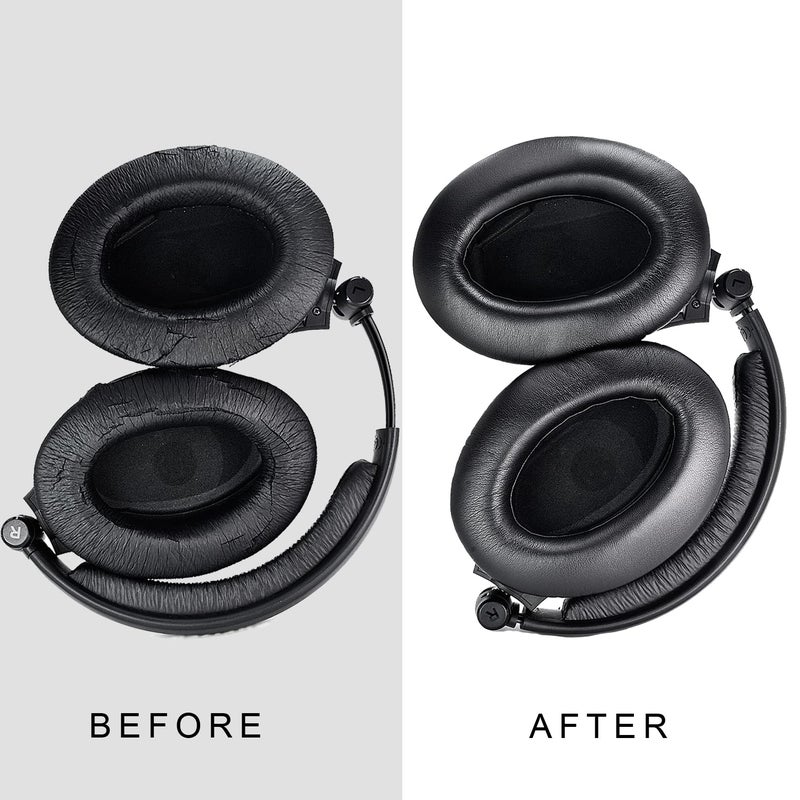 Defean Replacement Ear Pads and Headband Compatible with Sennheiser PC350 HD380 Pro Headphones Earpads/Cushion/Bumper/Cover/Cups/Foam (Protein Leather Ear Pads+Headband) - Image 3